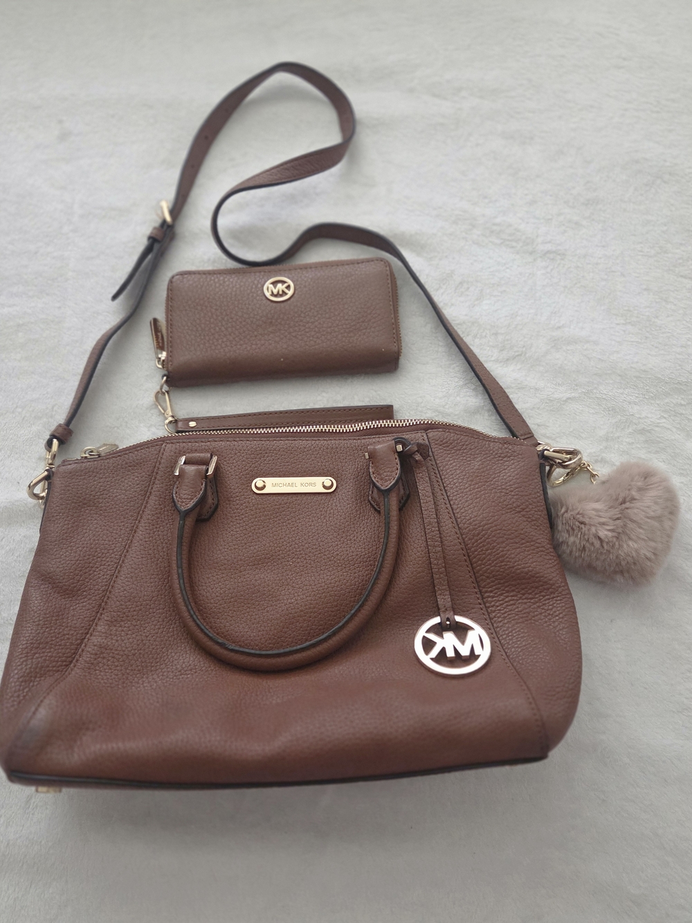Michael Kors Brown Leather Satchel with Wallet